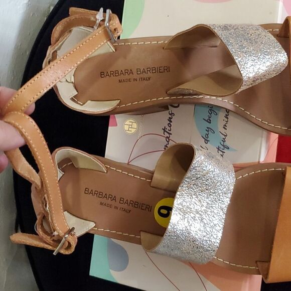 Barbara Barbieri Luxury Leather Heeled Sandals Size 9 - Picture 3 of 11